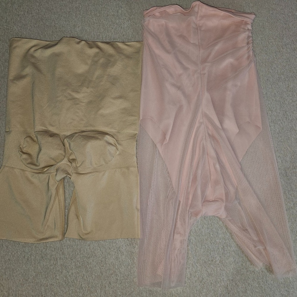 Lot of 2 Assets Spanx Size 1X Shapewear Shorts Wear Under Pants Or Dresses Pink
